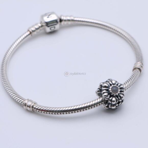 Authentic PANDORA June Birthday Bloom with Gray Moonstone Charm - 790580MSG - Picture 3 of 10